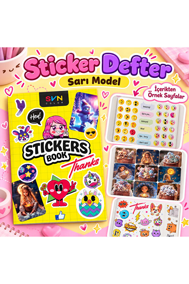 24 * 17 cm 16 Pages 200 Stickers Special Design Colorful Sticker Book Series -3
