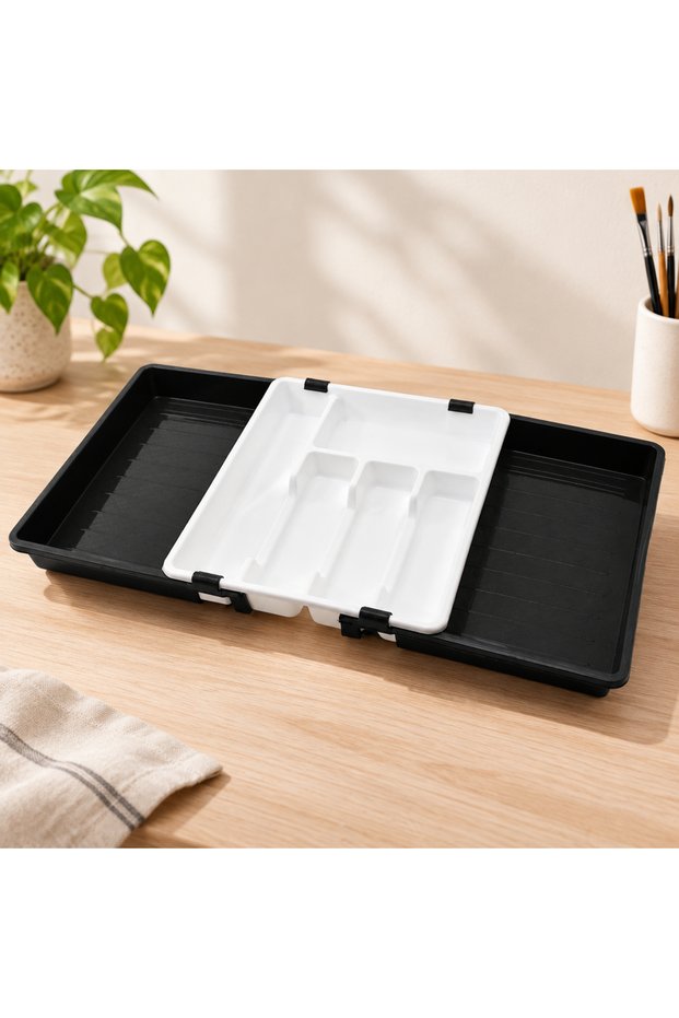 Adjustable sliding spoon holder inside drawer 36x69cm