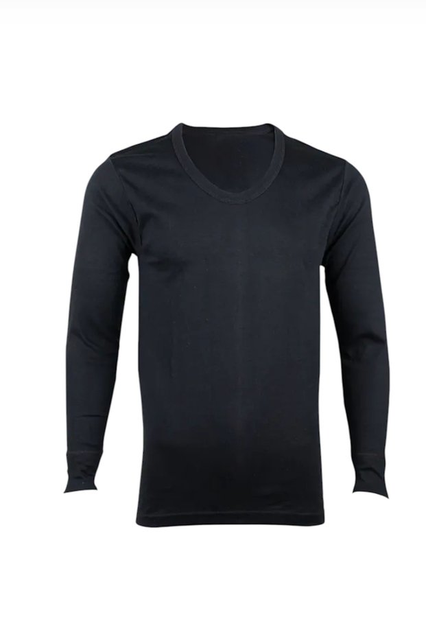 Black Interlock Men's Long Sleeve Undershirt 2018-2 (6 Pieces)