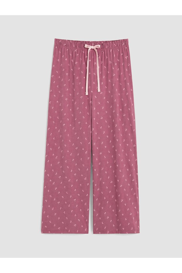 Peak New Season Plum-Printed Women's Capri Pajama Bottoms