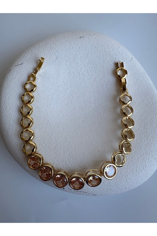 Gold Color Zircon Stone Bracelet (19 cm)