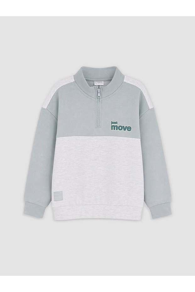 Peak New Season Green Color Block Soft Touch Boys' Sweatshirt.