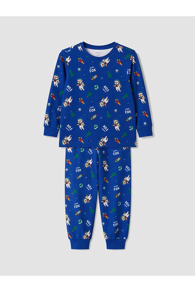 Peak New Season Blue Printed Boys' Pajama Set