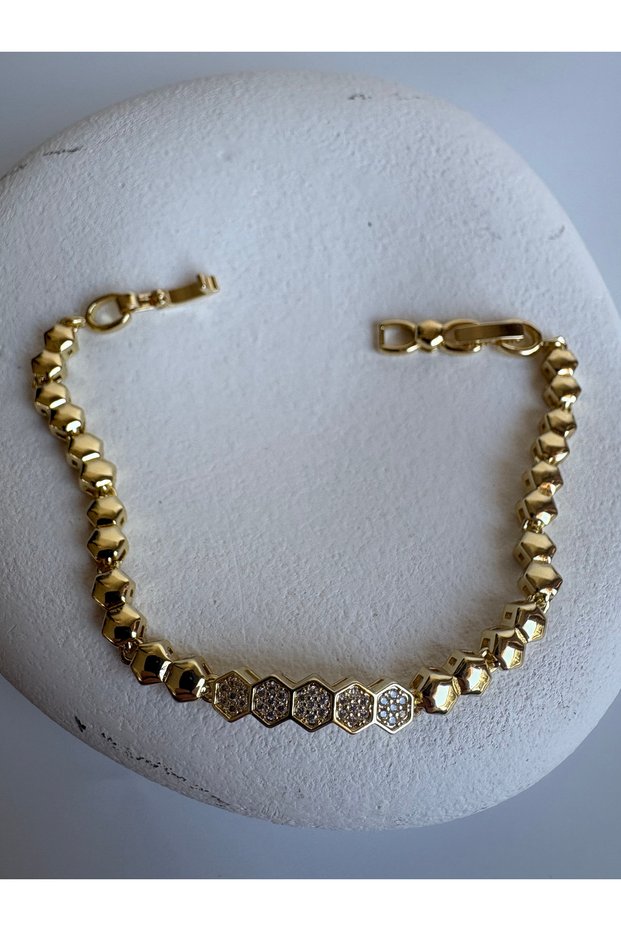Gold Color Zircon Stone Bracelet (19 cm)