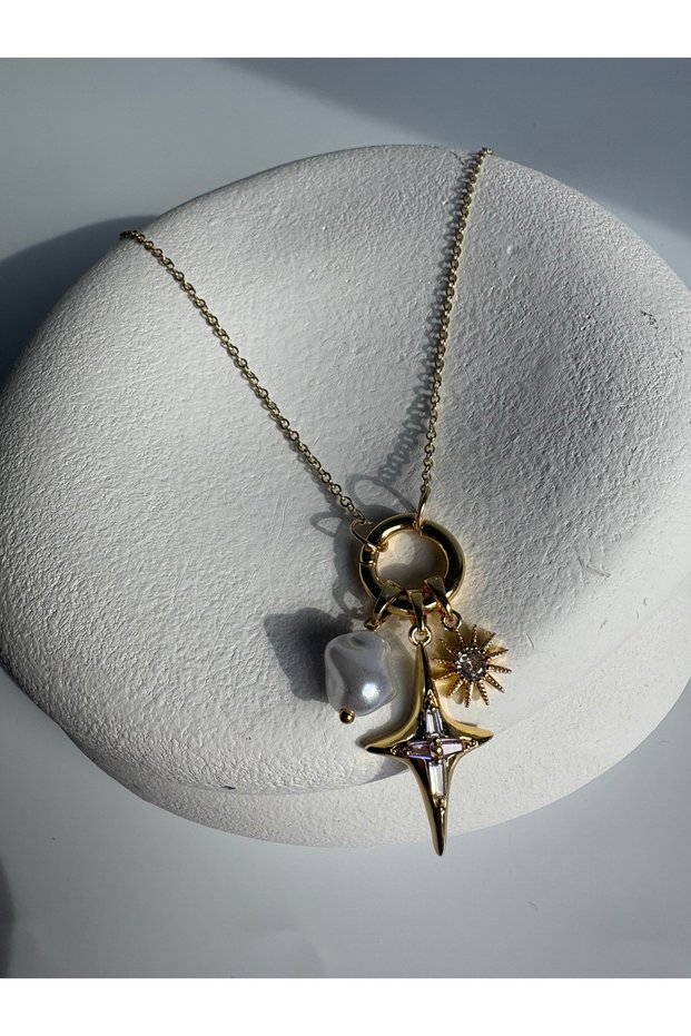 Gold Color Charm Necklace (45 cm)