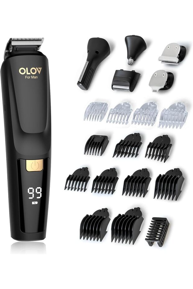 Beard Trimmer, 20 Piece Mens Grooming Kit and Hair Clipper, Electric Razor for Man Suitable for Beard, Face, Nose, Hair Trimmer, Black