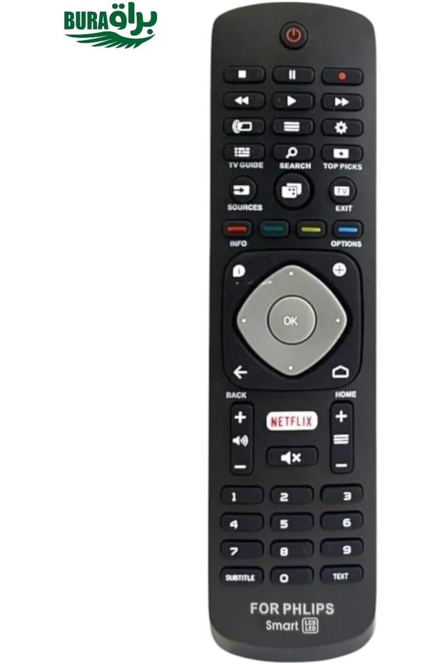 جهاز تحكم عن بعد للتلفزيون الذكي من Philips | جهاز تحكم عن بعد بديل لأجهزة تلفزيون LCD LED الذكية من Philips باللون الأسود