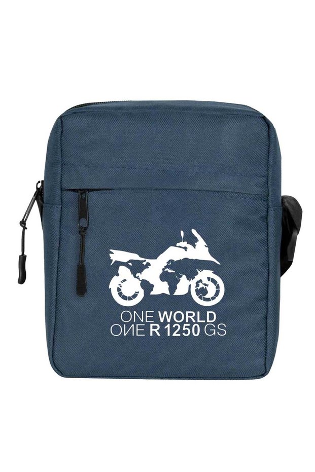 One World 1250Gs White Shoulder Bag Navy Blue Color