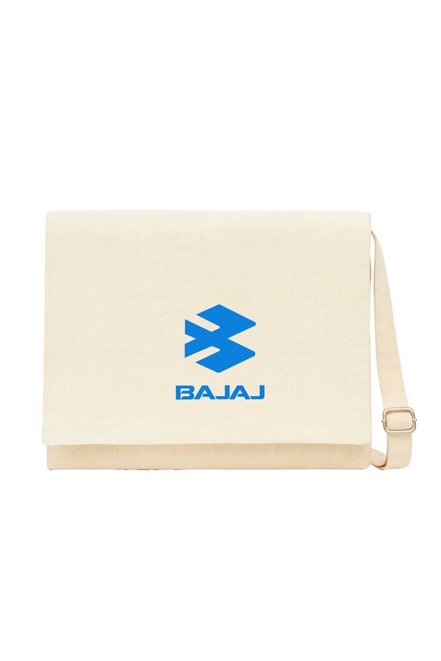 Bajaj Logo 1 Cream Messenger Bag Cream Canvas Messenger Bag