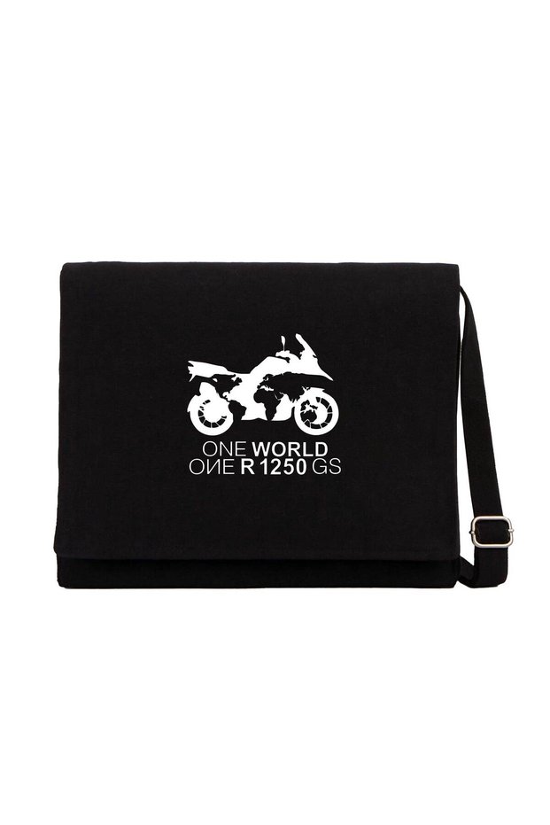One World 1250Gs White Black Messenger Bag Black Canvas Messenger Bag