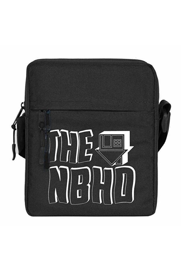 The Neighborhood Text Shoulder Bag Black Color
