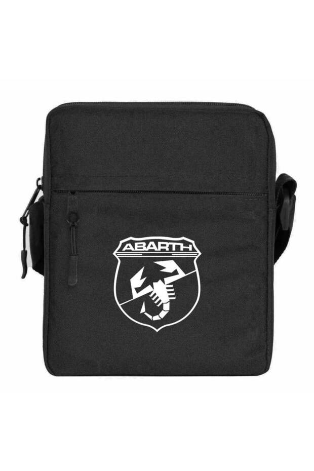 Abarth White Logo Shoulder Bag Black Color