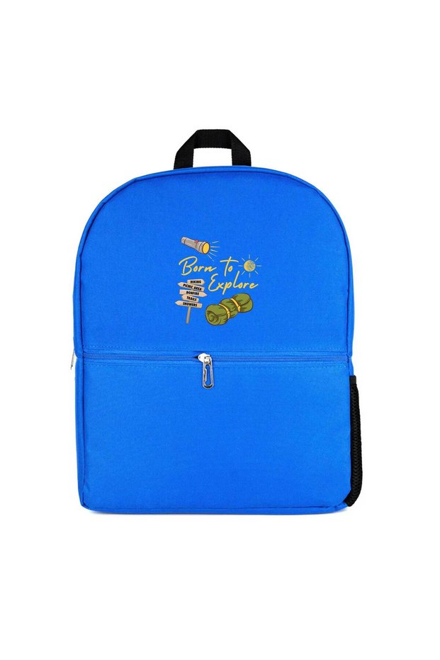 Born to Explore Backpack Blue Color