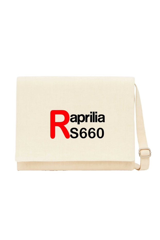 Aprilia Rs660 Text Logo Cream Messenger Bag Cream Canvas Messenger Bag