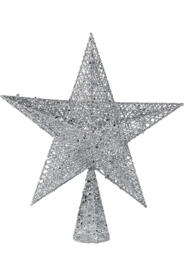 Christmas Ornament, Pine Tree Top Ornament Silver 30 Cm.