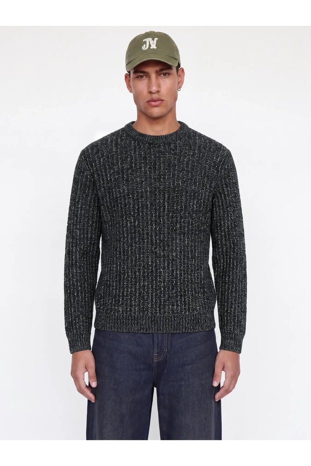 Men's Navy Blue Jjjaxon Knit Crew Neck Sweater & Cardigan