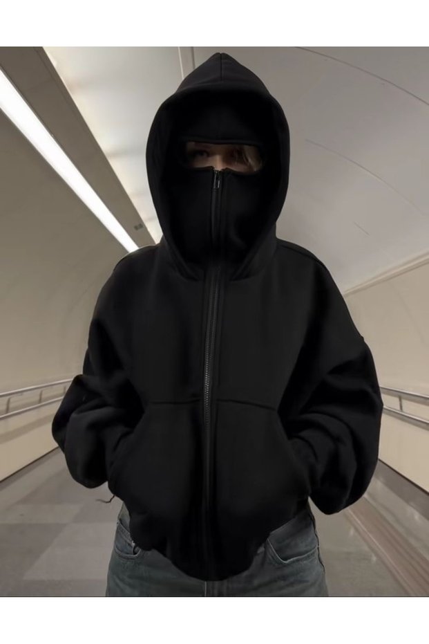 Snow Masked Balaclava Unisex Zippered Cardigan