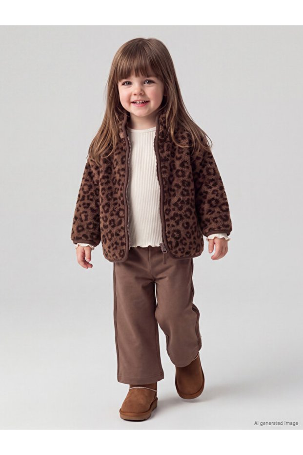 Rmz Gi̇yi̇m Farkiyla Leopard Embroidered Baby Girl Set