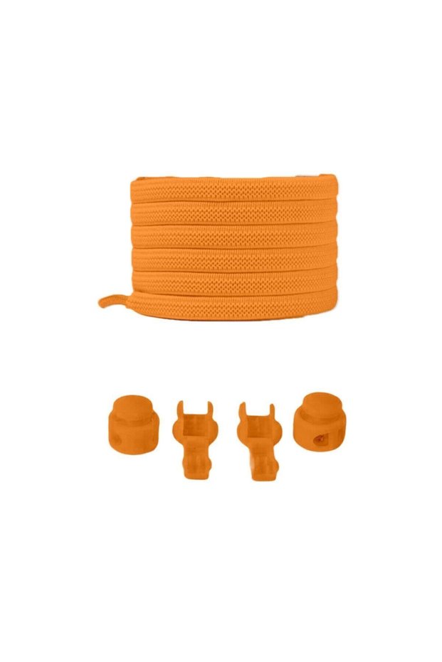 Orange Flat Smart Locking Elastic Shoe Laces / Elastic Shoelace Orange Flat