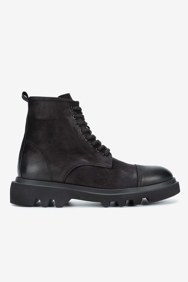 Men's Nubuck Eva Sole Lace-Up Boots – Black