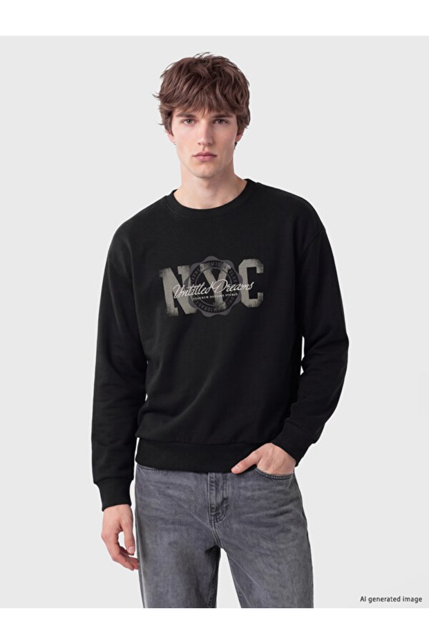 Quality Parts from Çelebi Store Embroidered Men's Thick Sweatshirt