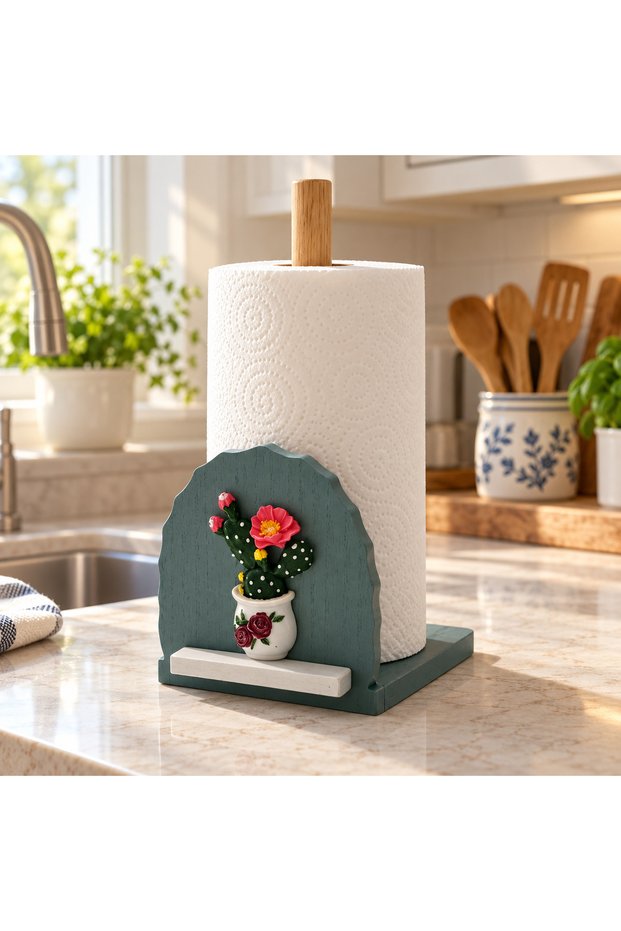 Wooden Figurine Towel Rack