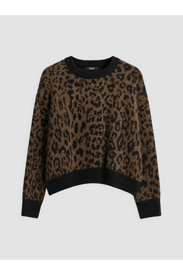 Rmz Gi̇yi̇m Farkiyla Leopard Embroidered Women's Knitwear Sweater