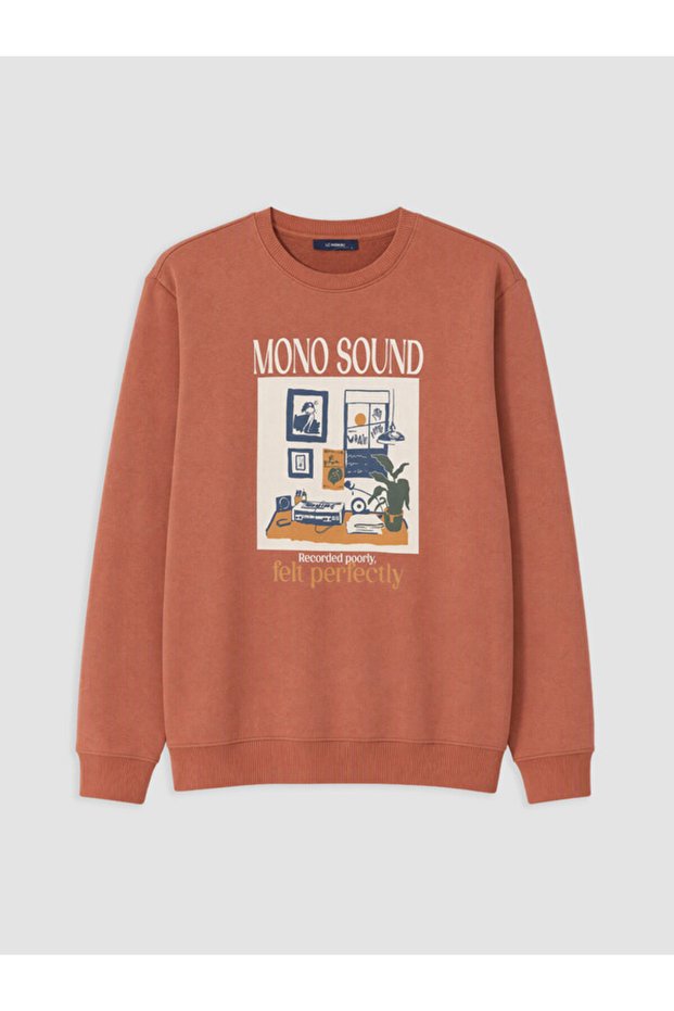Rmz Gi̇yi̇m Farkiyla Zero Roba Collar Printed Men's Sweatshirt