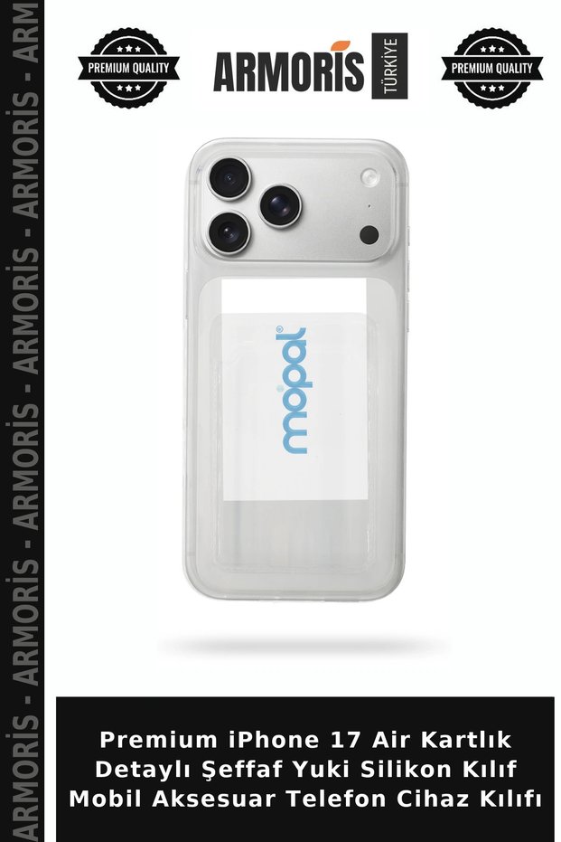 Premium iPhone 17 Air Card Holder Detailed Transparent Yuki Silicone Case Mobile Accessory Phone Device Case