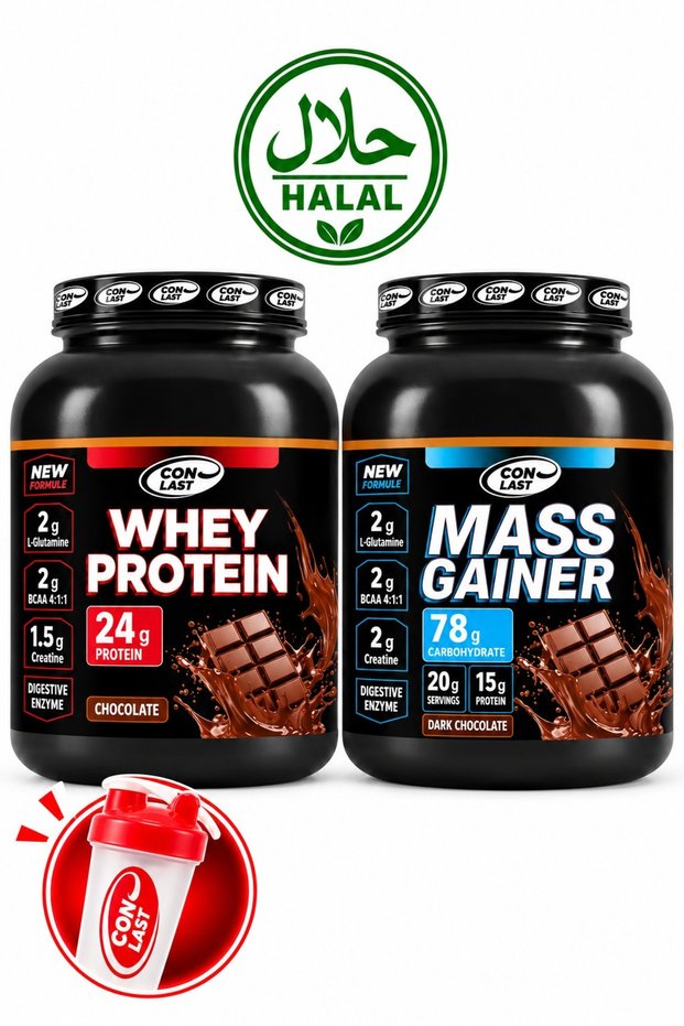 Whey Protein Chocolate 2000 Gr / Mass Gainer Chocolate 2000 Gr / Gift Shaker