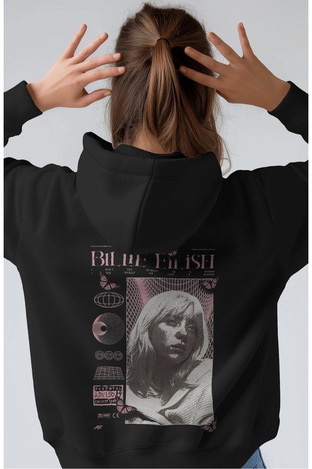 Billie Eilish Singer Front Printed Unisex Oversize Premium Hoodie