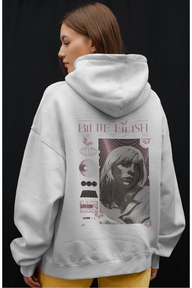 Billie Eilish Singer Front Printed Unisex Oversize Premium Hoodie