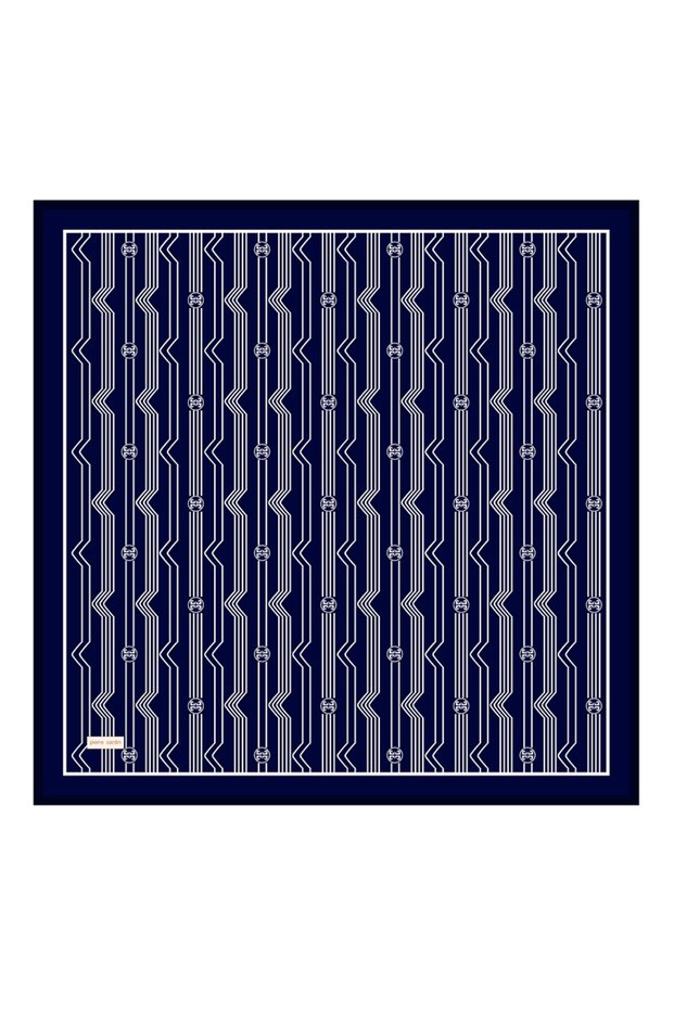 Navy Blue 90X90 Silk Twill Scarf