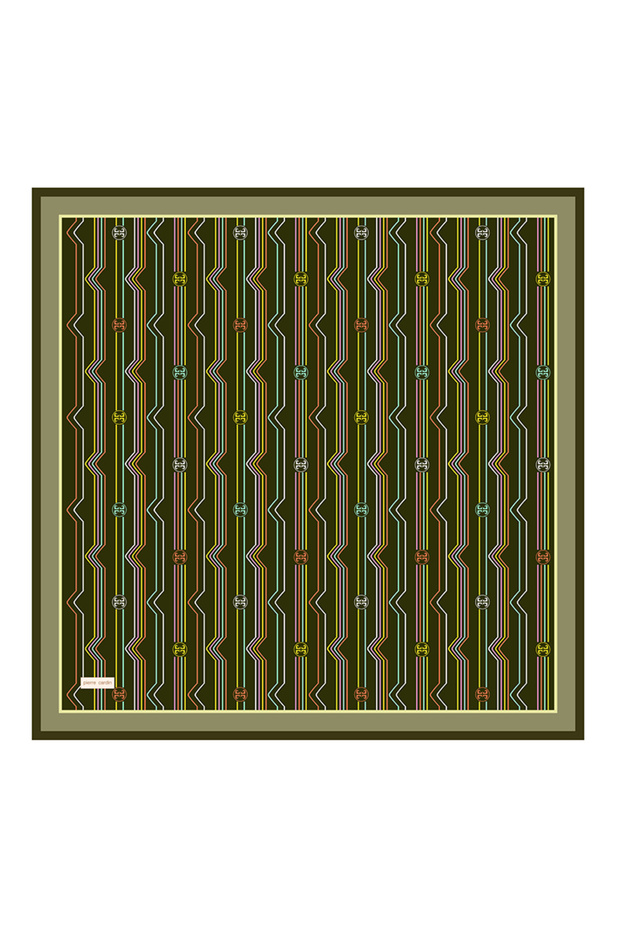 Green 90X90 Silk Twill Scarf