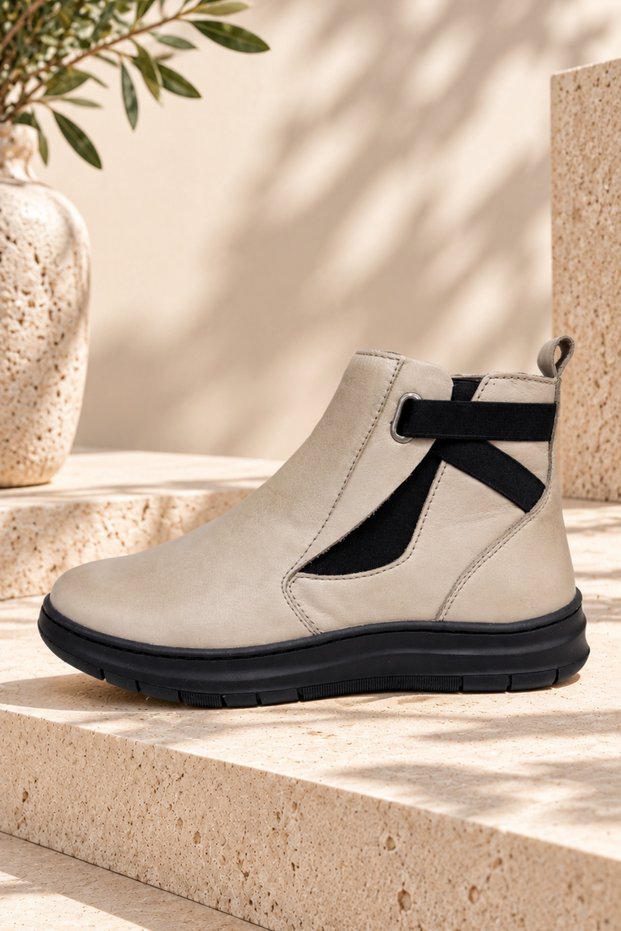 Genuine Leather Buckle Boots Model Name: Harmonia