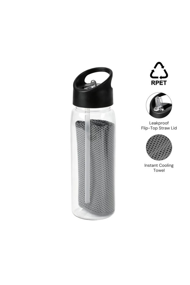 DEVON - RPET Cooling Towel in RPET Bottle 800 ml