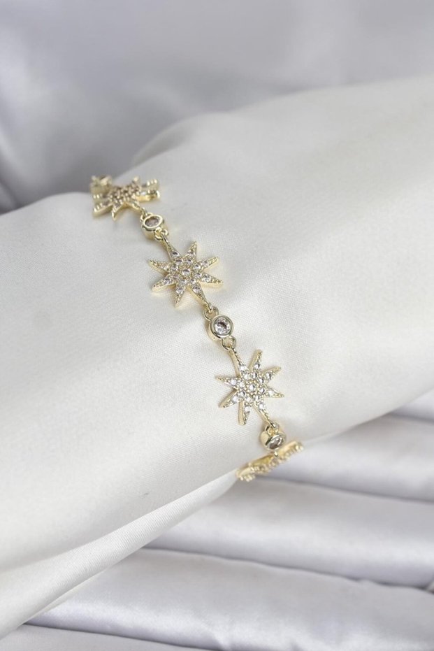 Brass Gold Color Pole Star Model Women's Bracelet