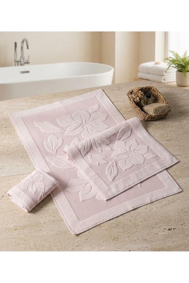 3-Piece Bathroom Towel Mat Set - Derya - 3 Pieces