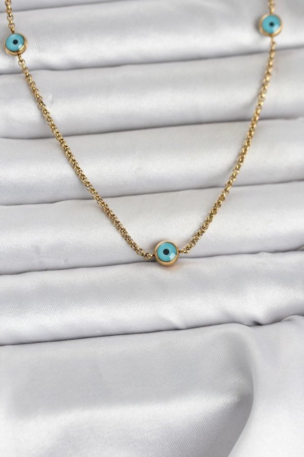 316L Steel Gold Color Evil Eye Model Women's Necklace