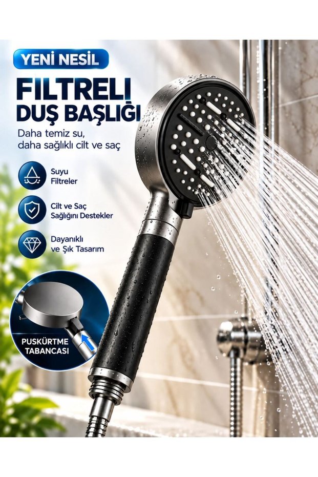 Glb-Stl41414 6-Mode Filtered Shower Head Large Panel Water-Saving Multifunctional Shower Head
