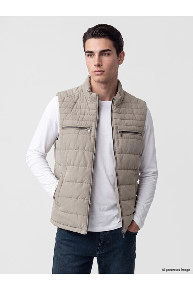Esvab • Modern & Distinctive Standard Fit Stand Collar Men's Puffer Vest