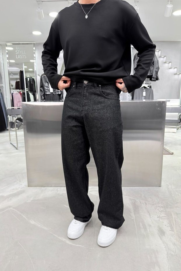 Antrasit Basic Baggy Pantolon