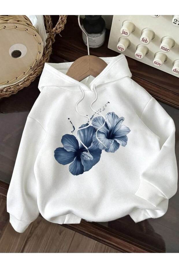 Unisex White Streetwear Oversize Hooded Casual Cotton Sweatshirt with Pockets
