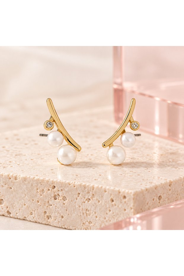 Pearl Arc Climber Earrings