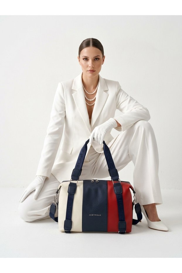 Medium Size Zippered Shoulder Bag with Adjustable Strap