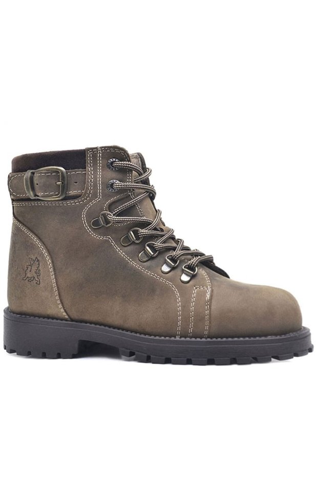 Rakerplus Griffon 8028-Km Sand Color Nubuck 100% Genuine Leather Zippered Boys' Boots