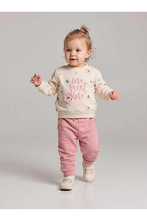 Baby Girl 3 Threaded Yarn Floral Double Set
