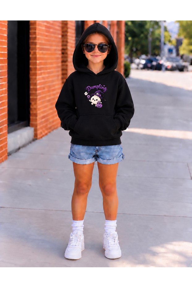 Dumpling Sushi Chinese Dumpling Premium Printed Breathable Hooded Kids Sweatshirt