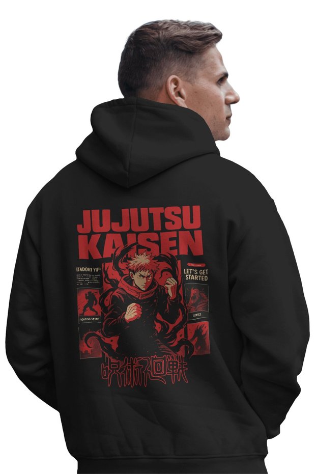 Jujutsu Kaisen Itadori Yuji Anime Printed Unisex Oversize Premium Hoodie Sweatshirt
