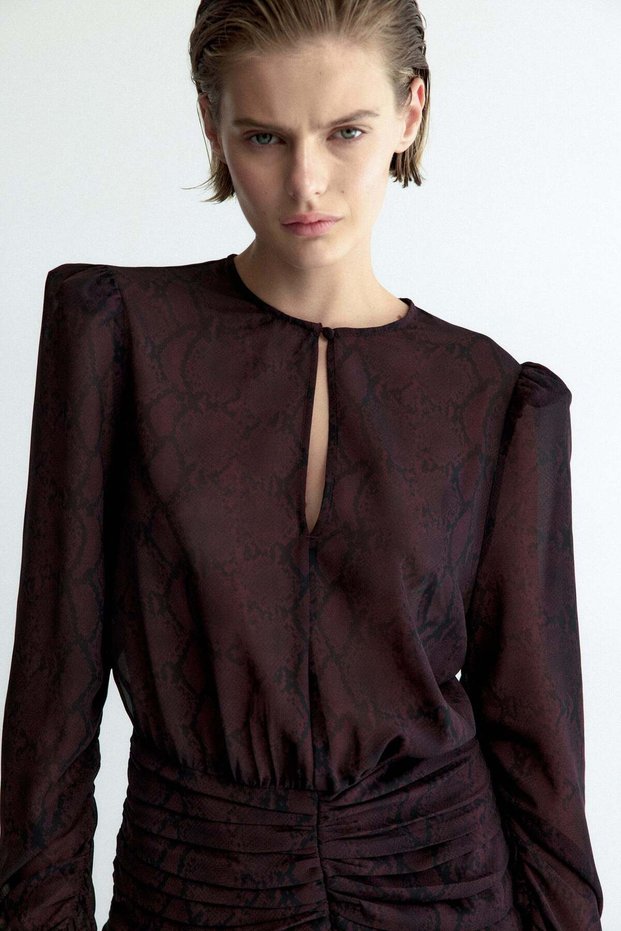 Ruched chiffon dress